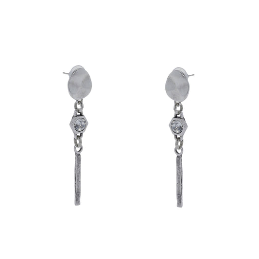 Handmade Crystal Pewter Earrings - 1878