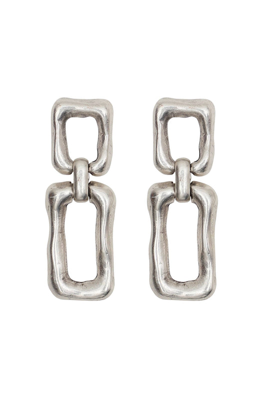 Handmade Bone Pewter Earrings - NE1501