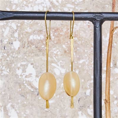 Sema Earrings - Light Horn, Brass