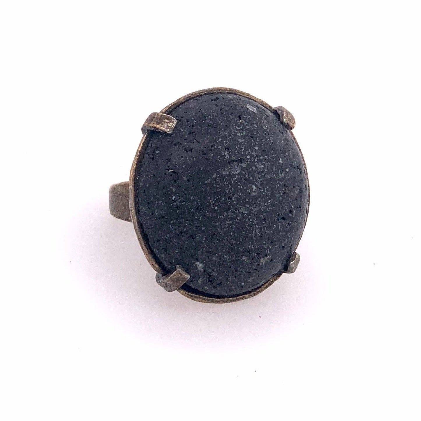 Single Round Cabochon Ring: 7 / African Turq