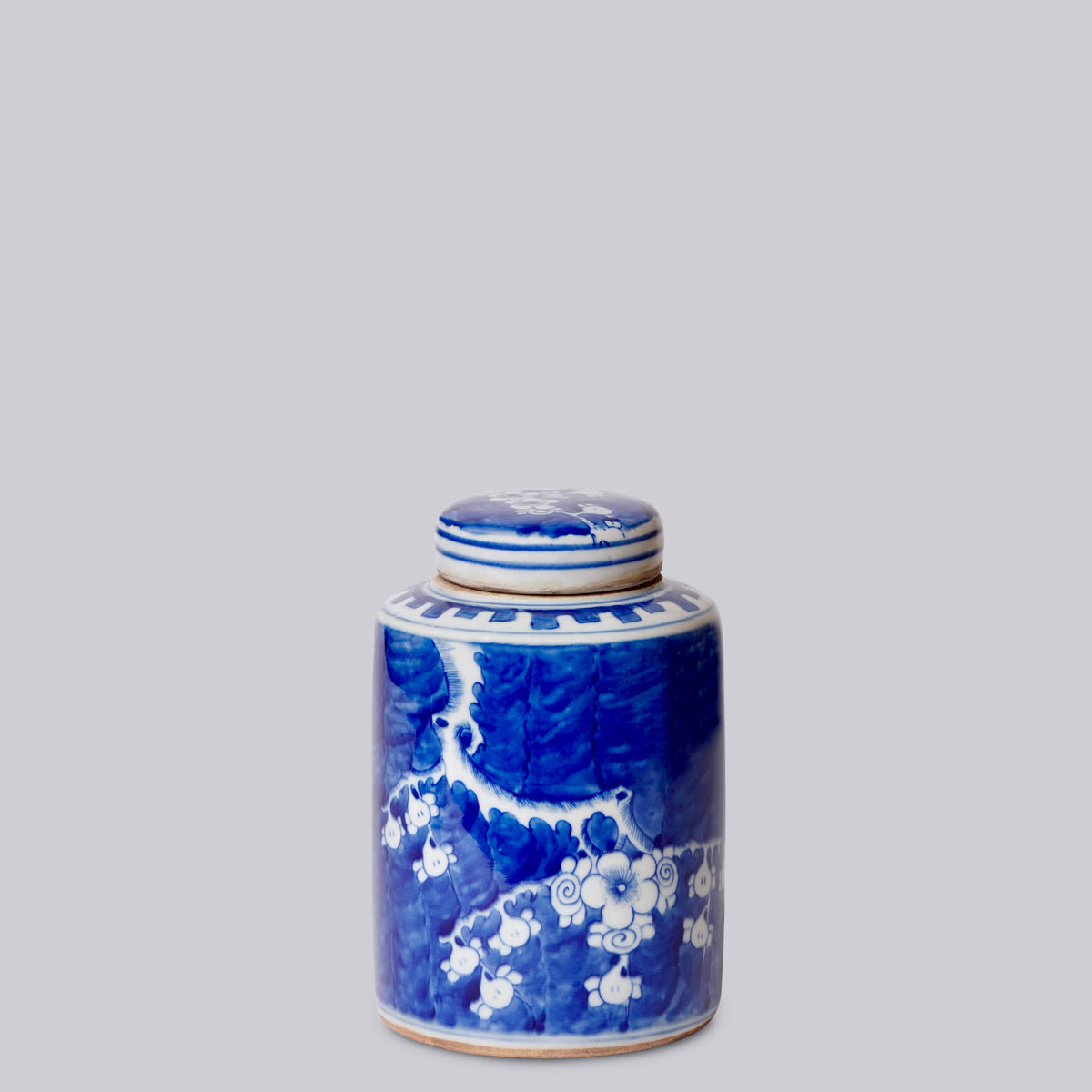 Blue and White Porcelain Plum Blossom Cylinder Caddy
