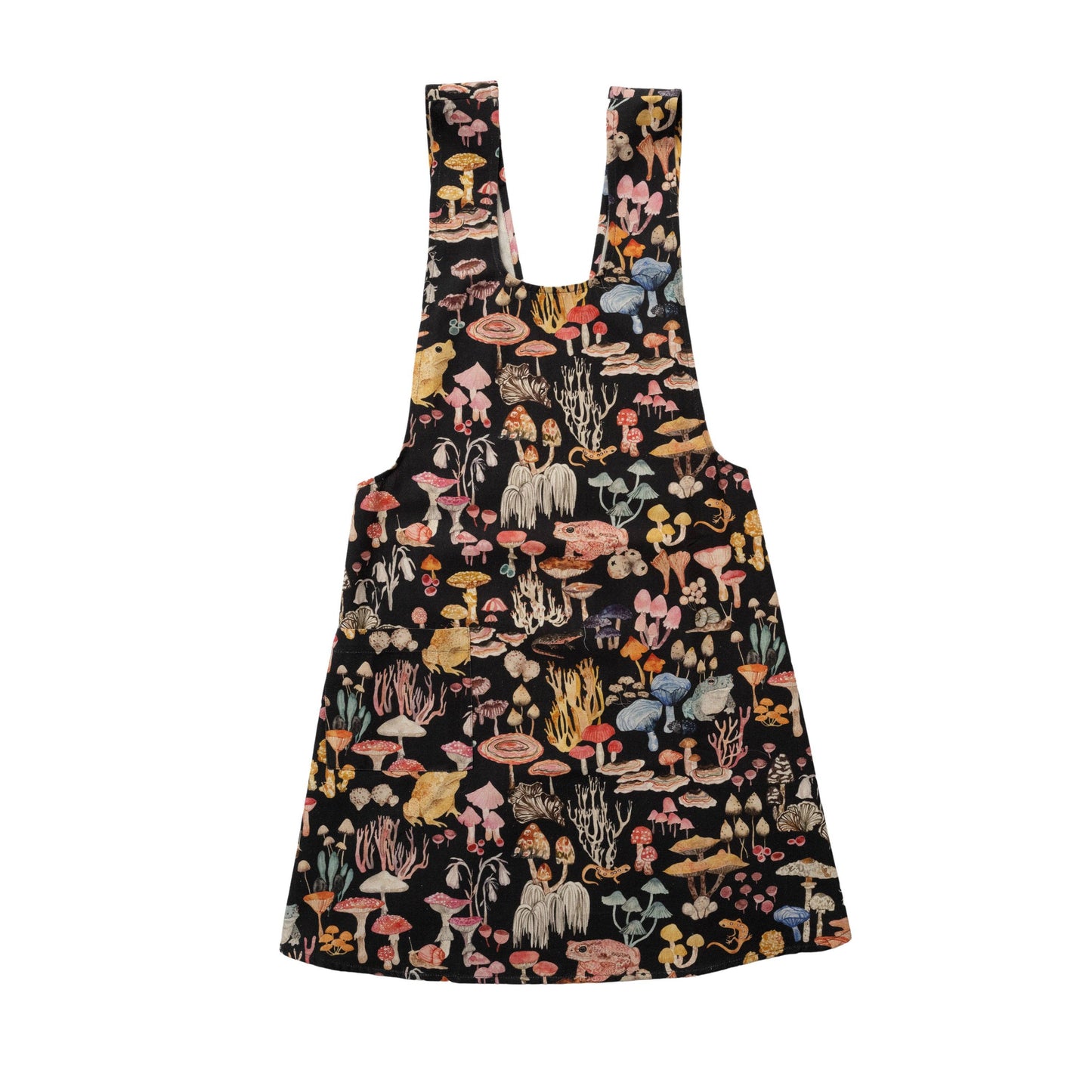 Pinafore Apron- Mushroom Magic in black