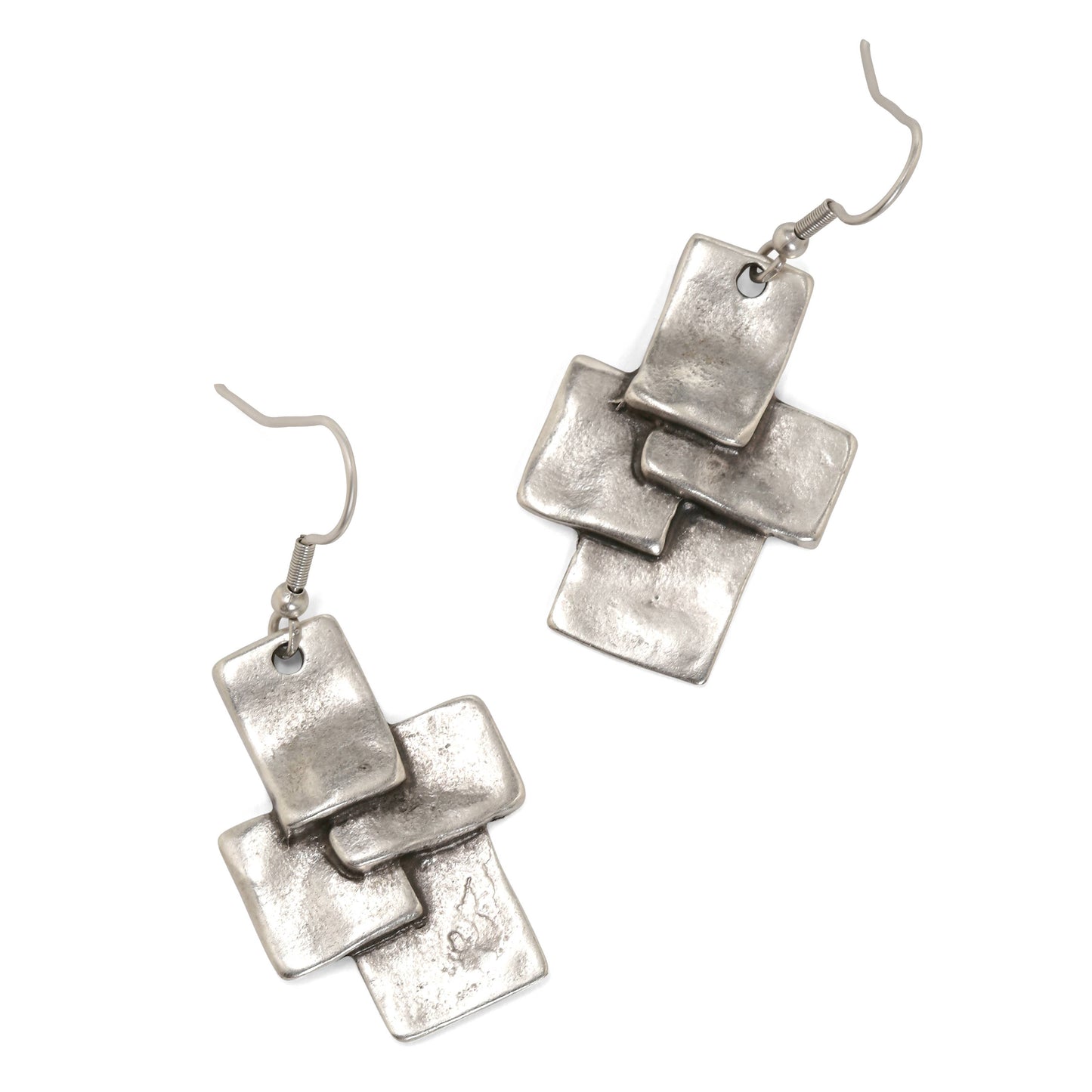 Handmade Scream Pewter Earrings - 4540
