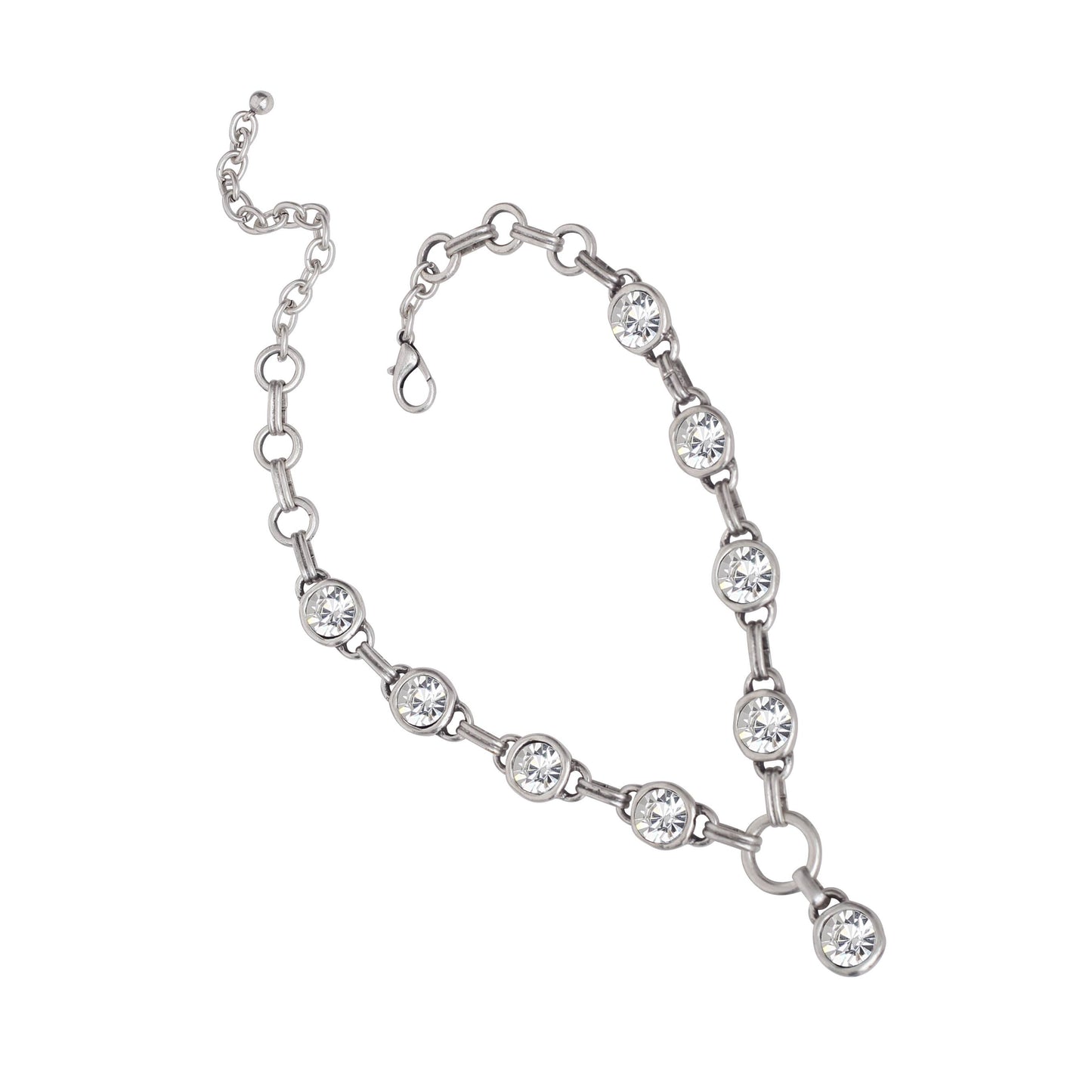 Handmade Aura Eyes Crystal Pewter Necklace - 3922