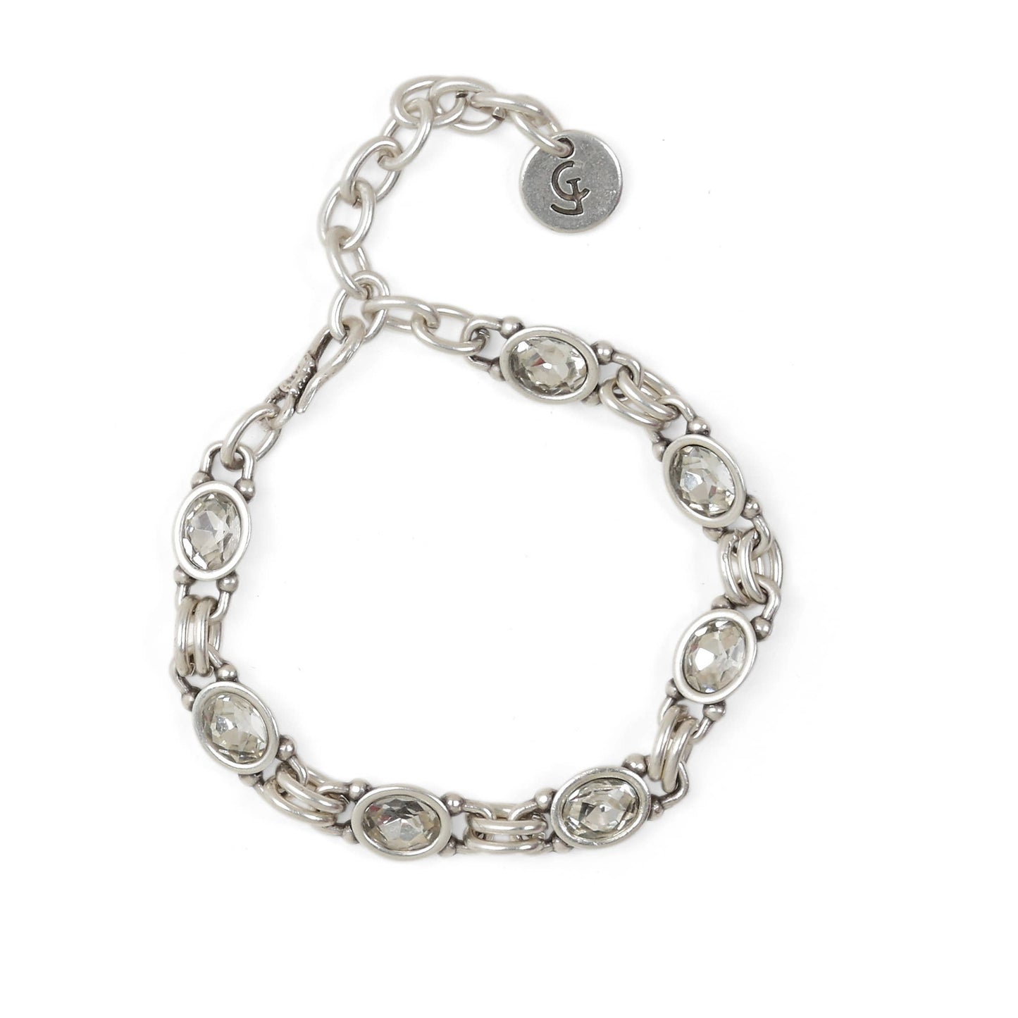 Handmade Crystal Pewter Bracelet - 2826