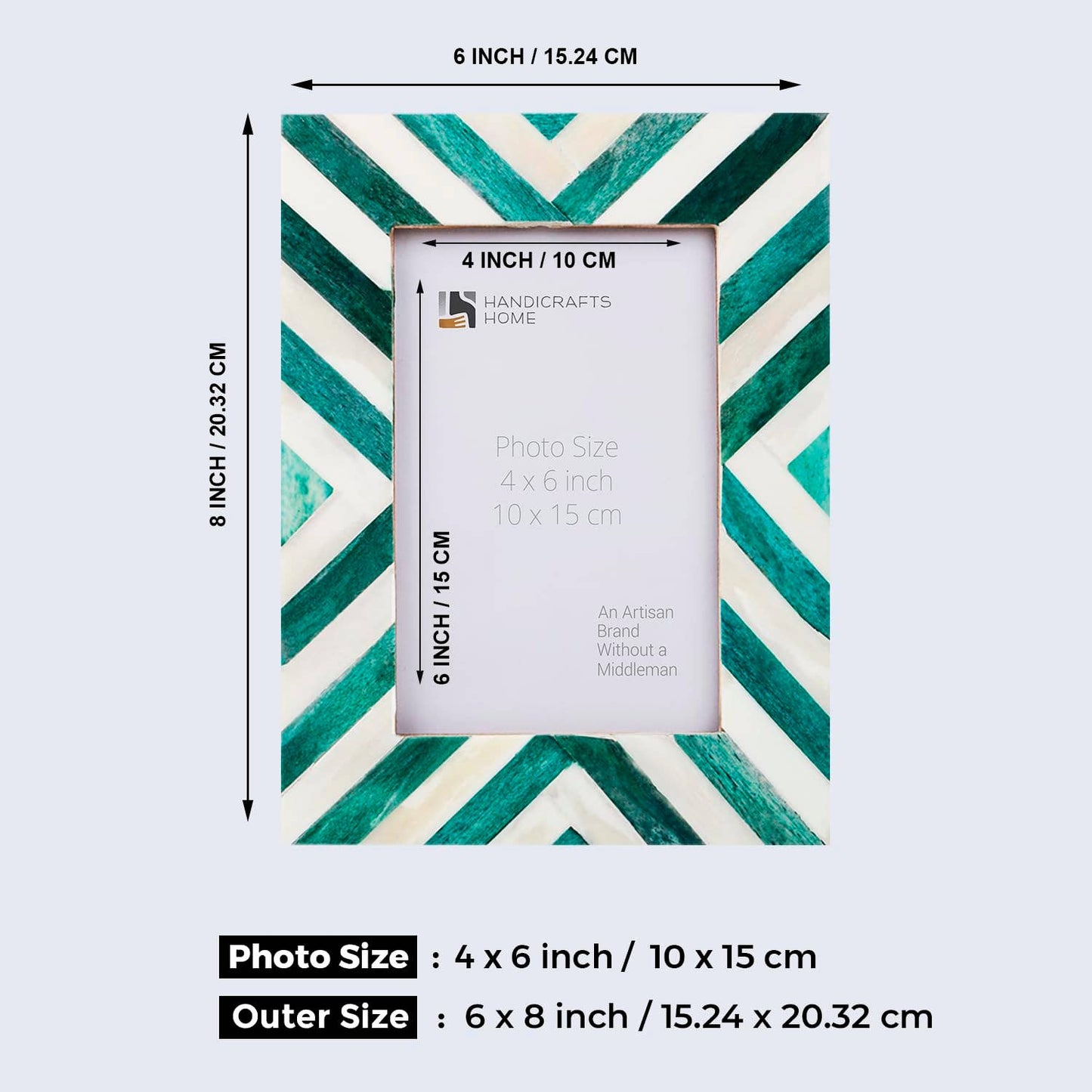 4x6 Chevron Picture Frames|1.25" Border Width | 3 Colors: Brown White