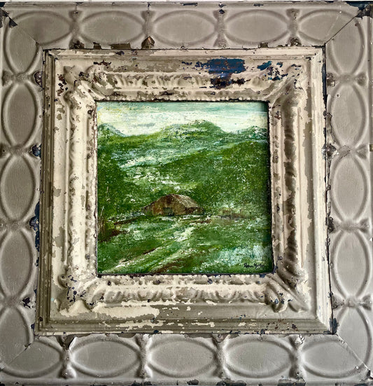 3x3 | Barn in Vintage Frame| Original