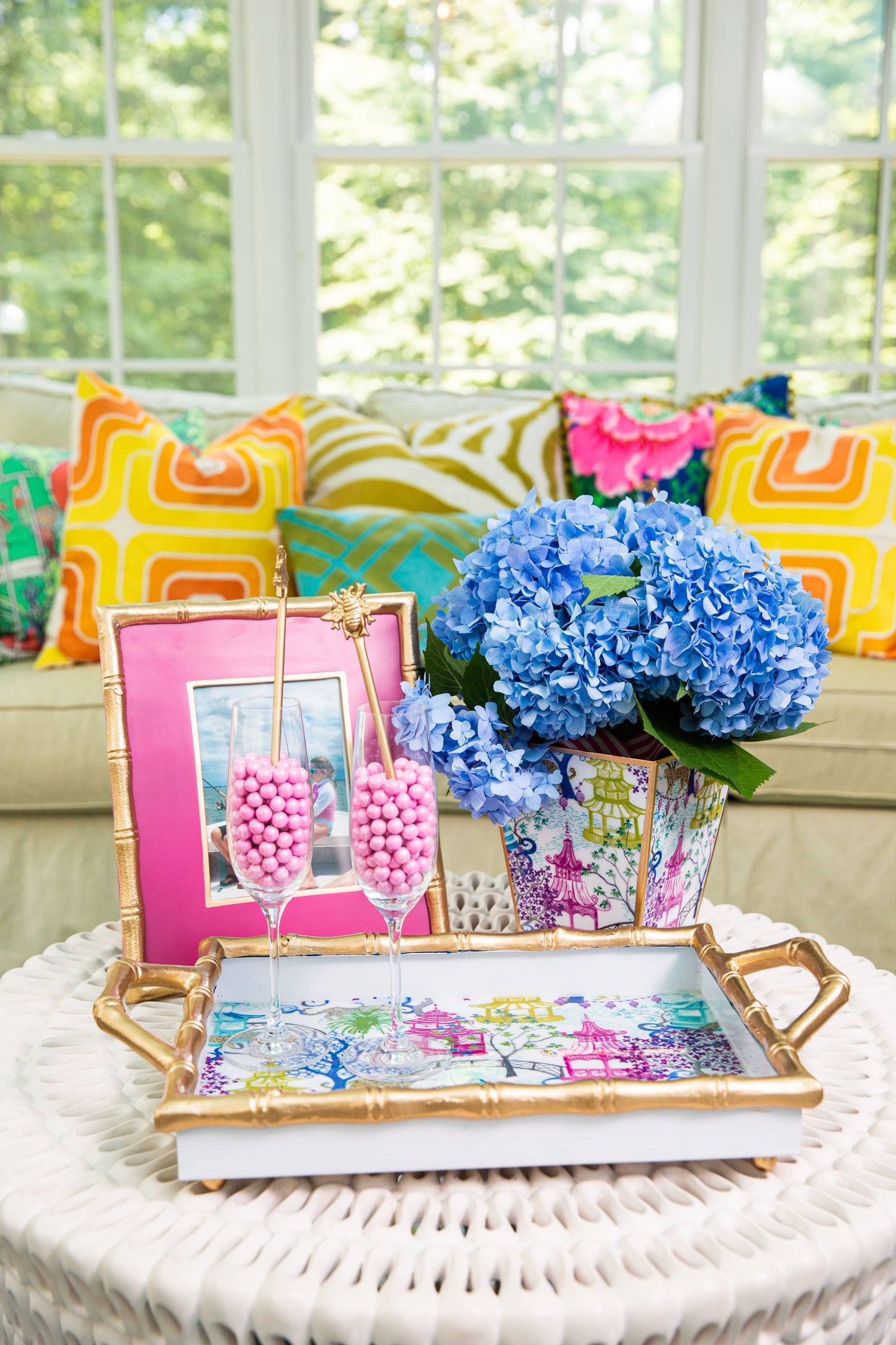 Gracie Chang Mai Photo Frame: Blue / 5 x 7