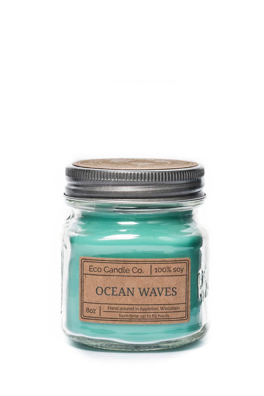 8oz mason OCEAN WAVES