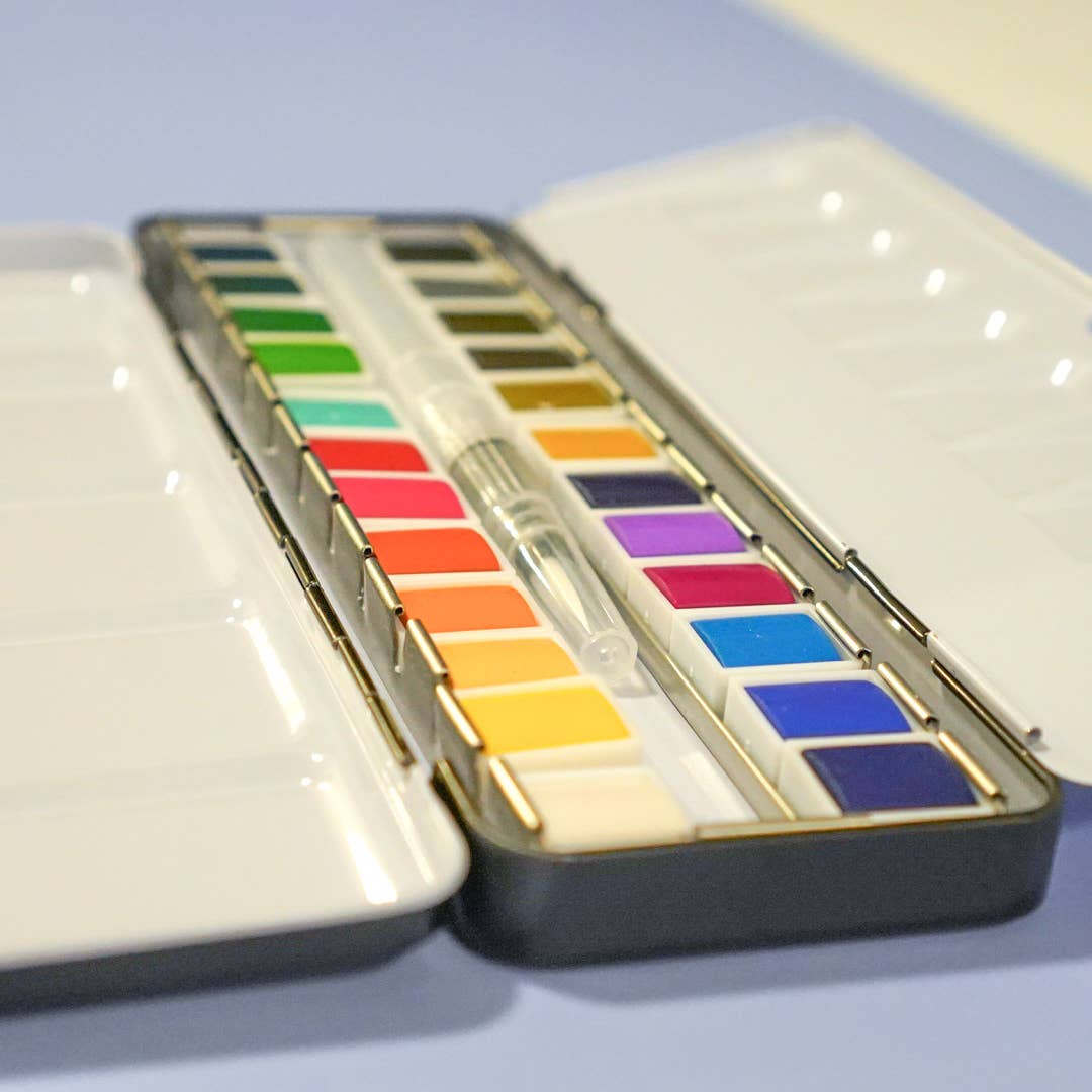 24 Color Watercolor Paint Palette