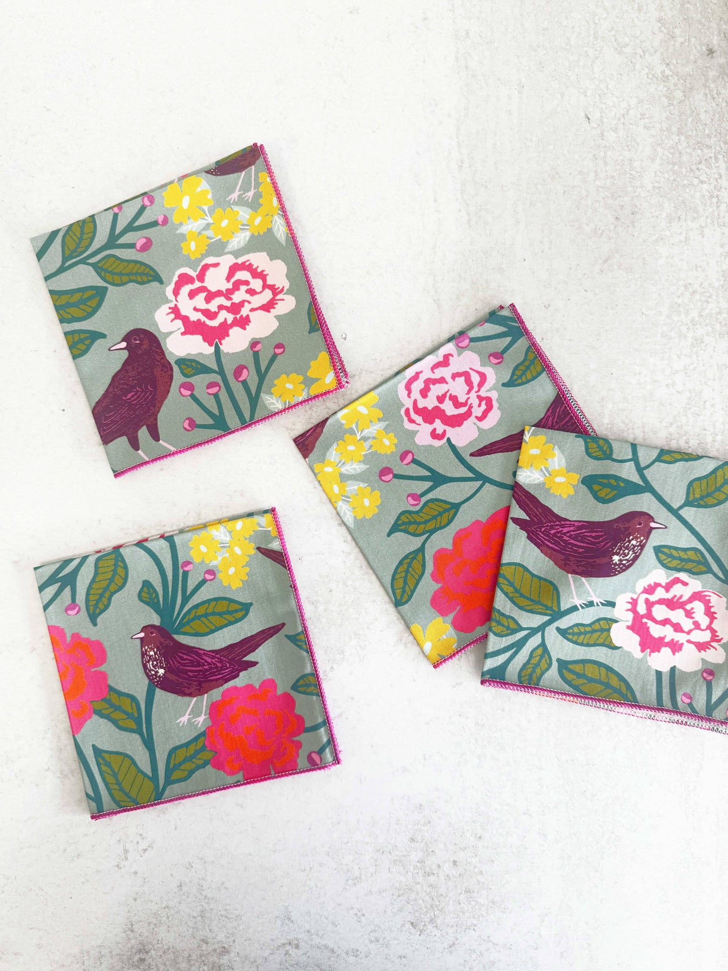 Backyard Songbird Cloth Napkins, set of four  : 20inch dinner napkins