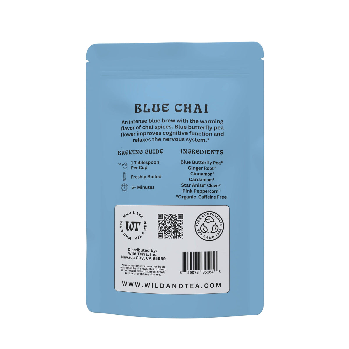 Blue Chai Herbal Tea: 2oz