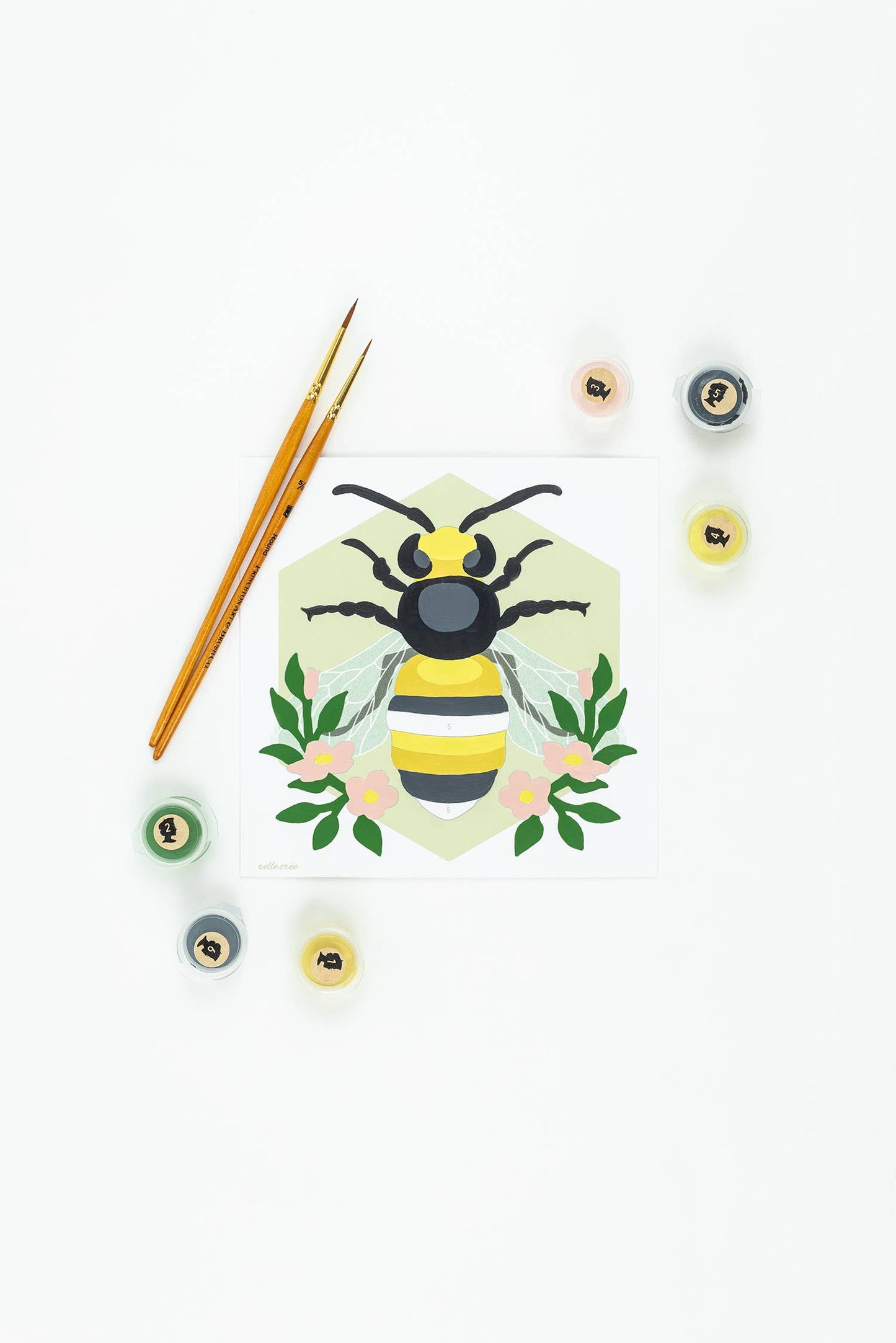 Bee with Floral Garland MINI Paint-by-Number Kit
