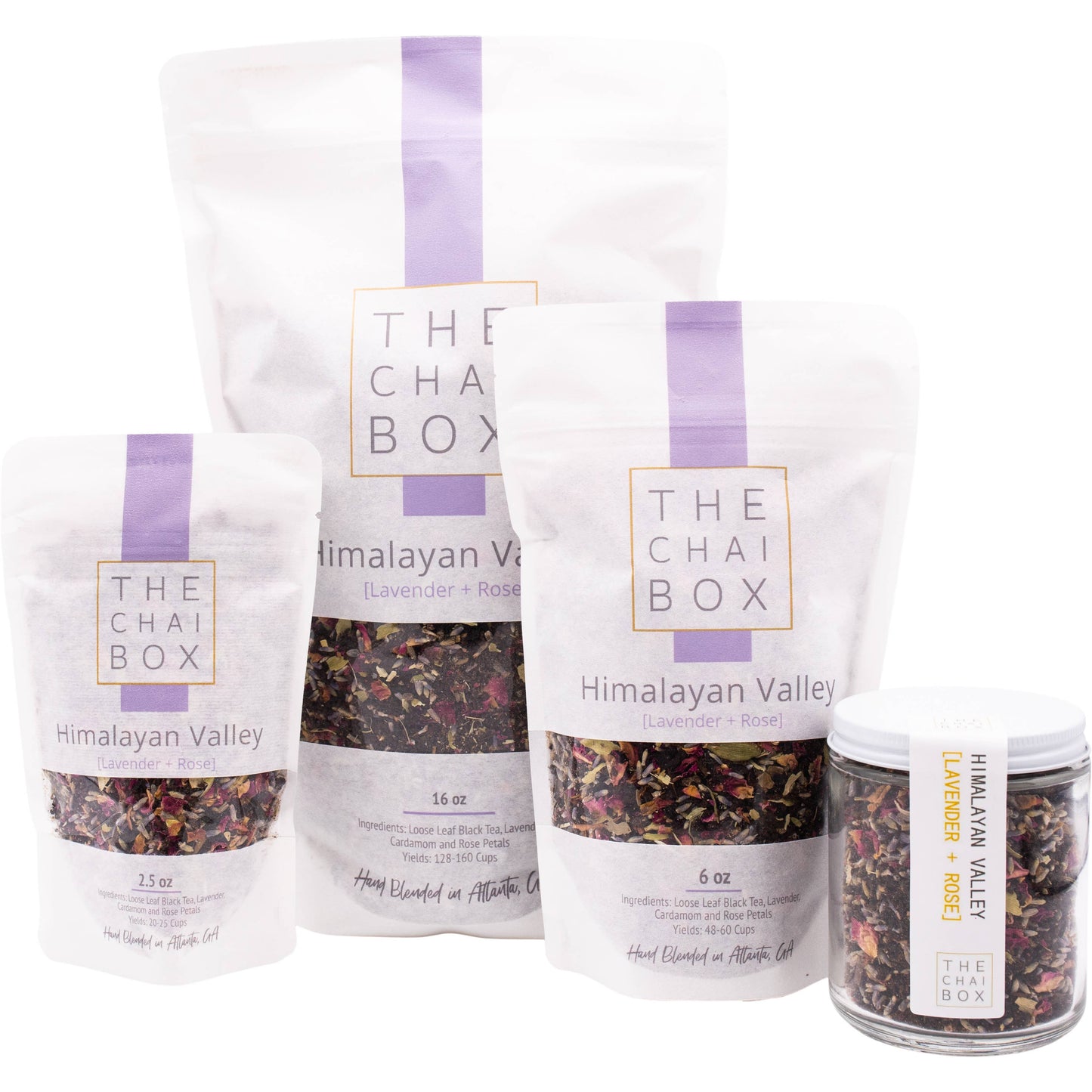 Tea | Himalayan Valley - Lavender, Cardamom and Rose Black Tea: Glass Jar