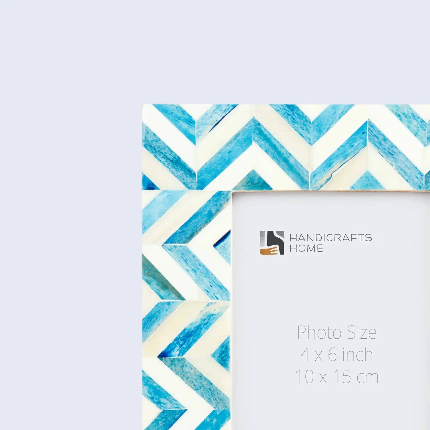 Picture Frame Zig Zag Herringbone, 4x6, 4 Colors: Turq