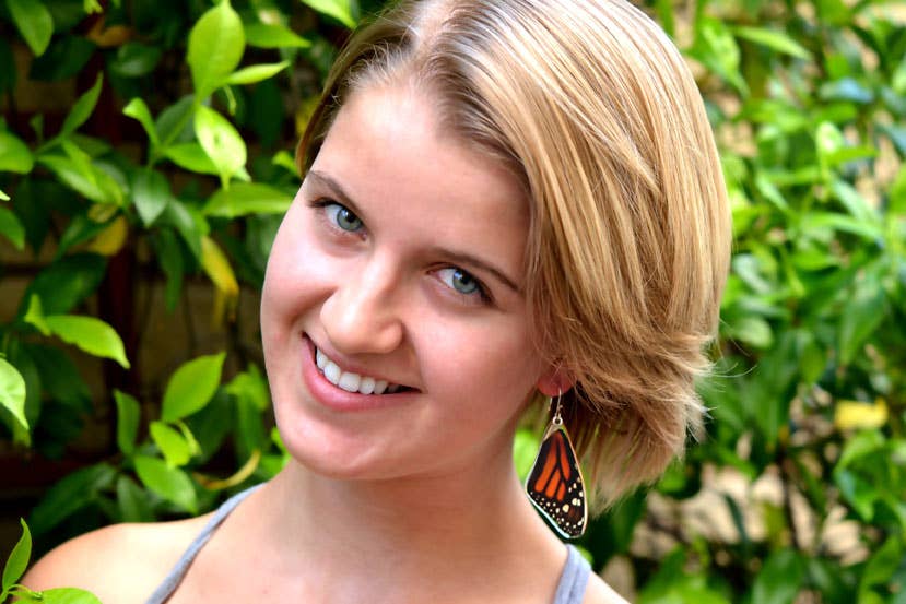 0170 Butterfly Earrings, Monarch, top wings