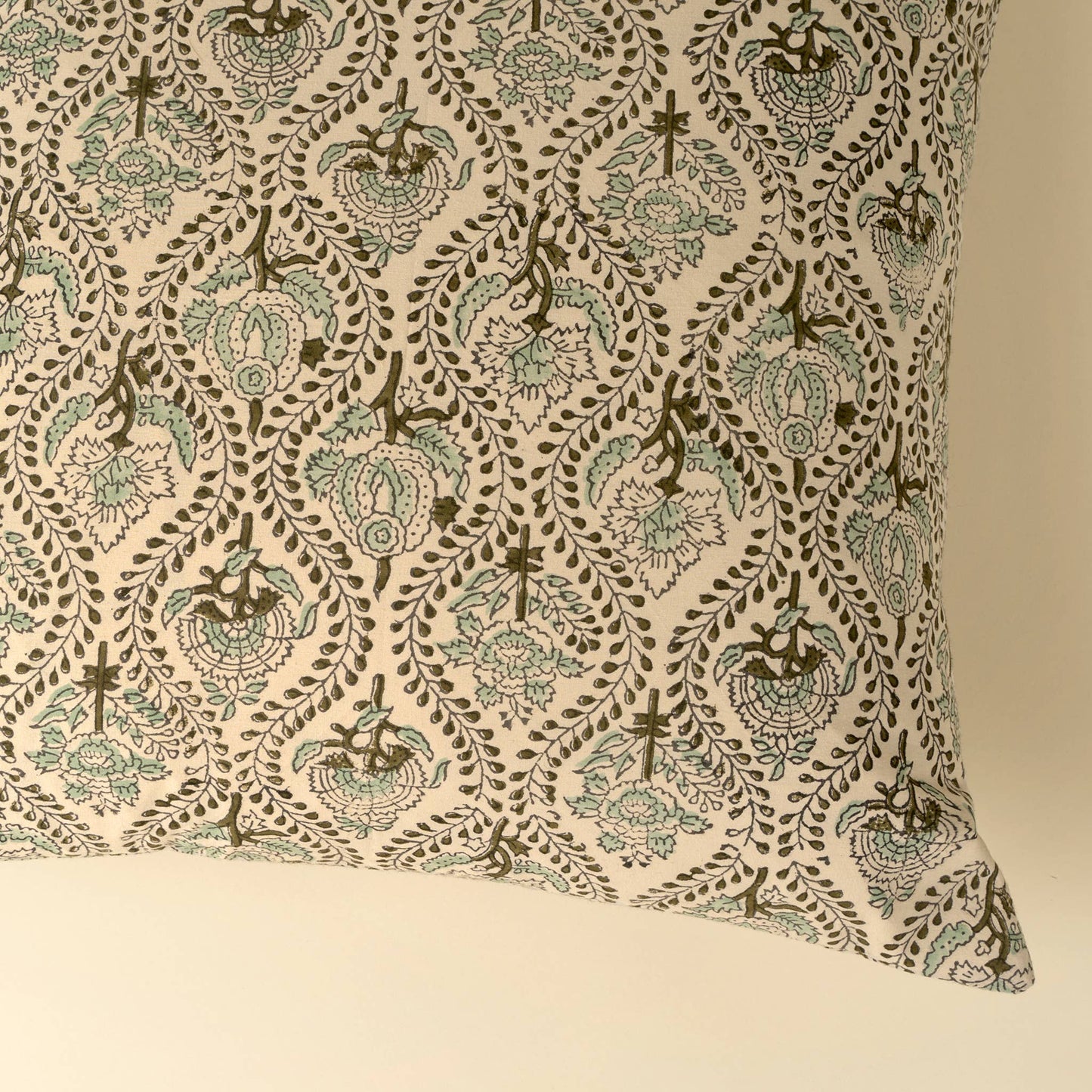 20x20 Lalita Block Print Pillow: Cover with Filler