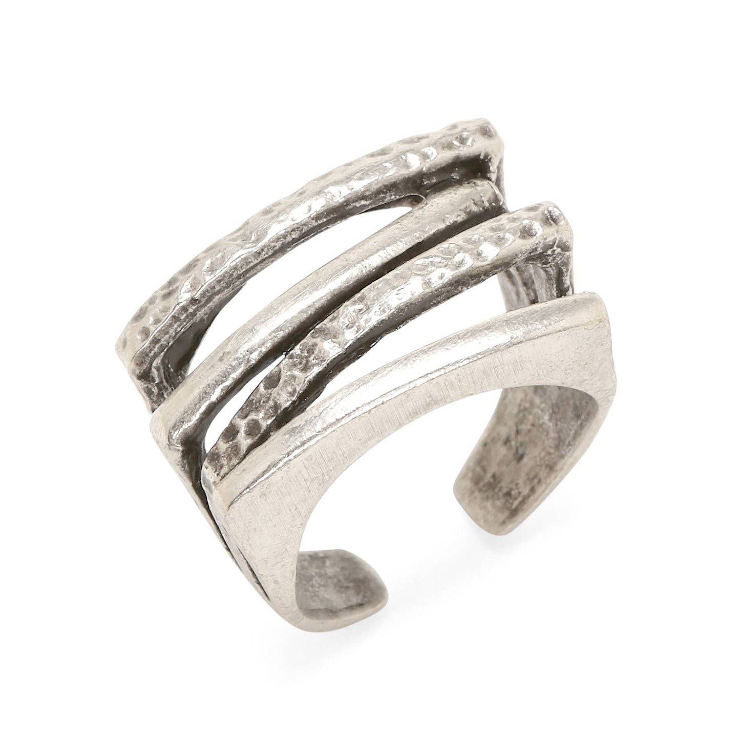 Handmade Brass Ring In Silver Plated - ZRC-029