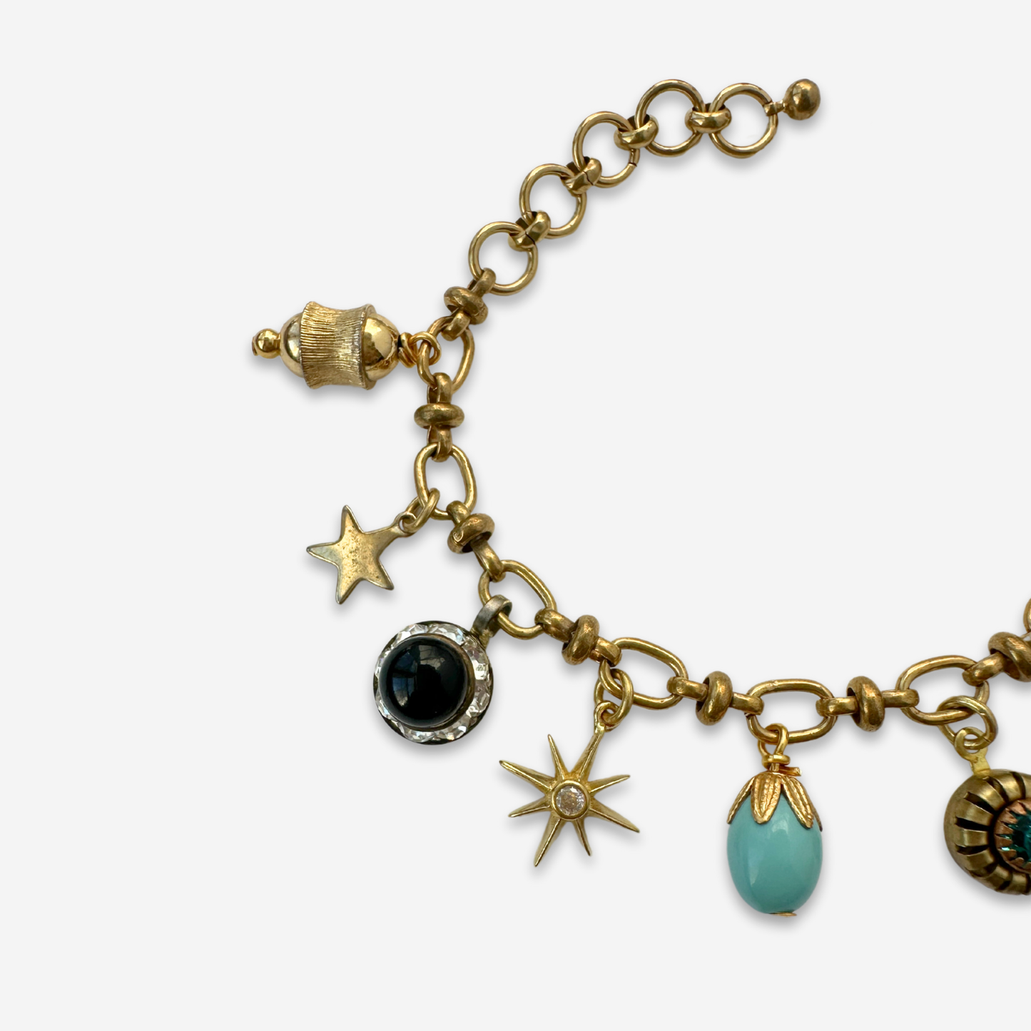 Repurposed vintage petite charm bracelet
