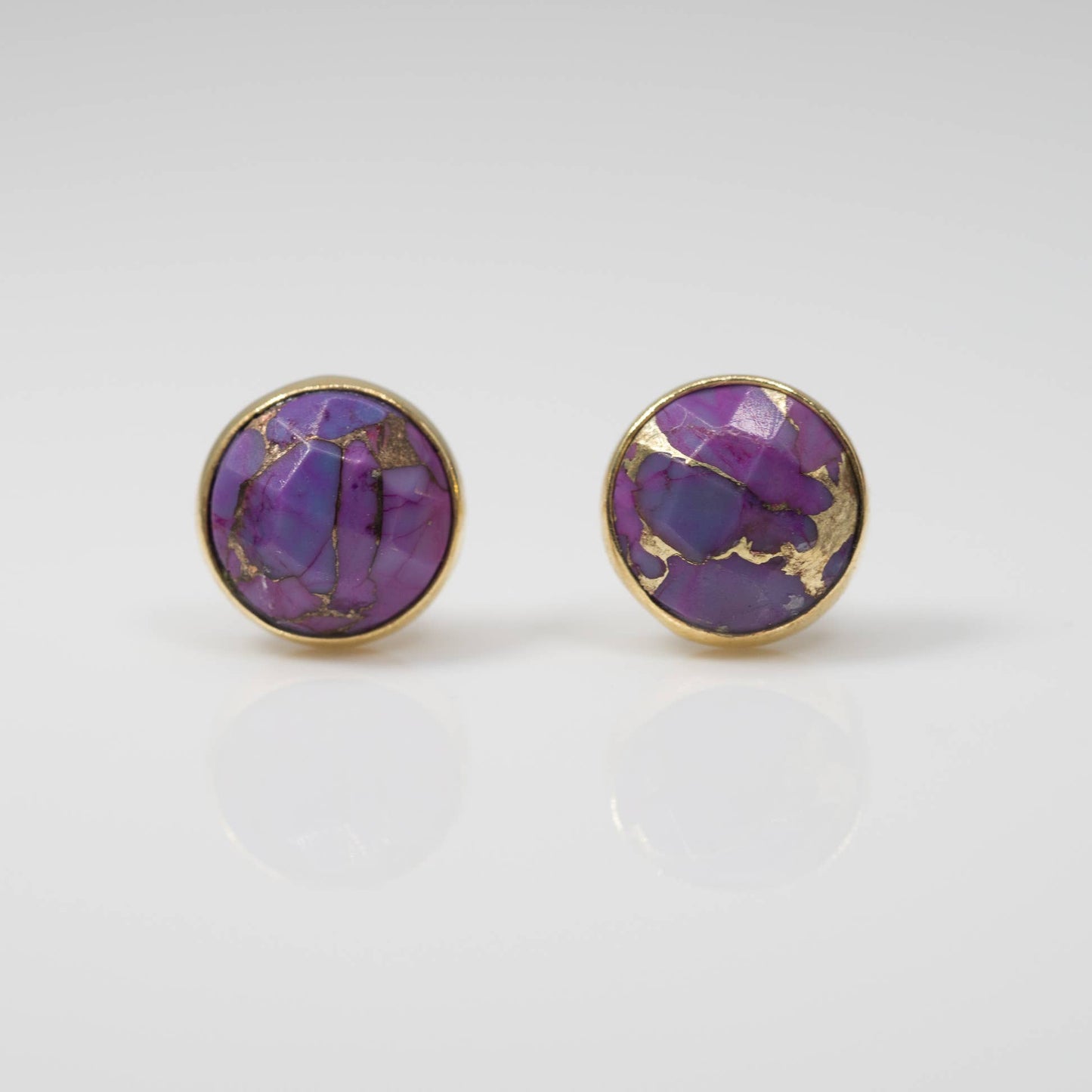 Mohave Turquoise Shell Studs: Blue/Orange