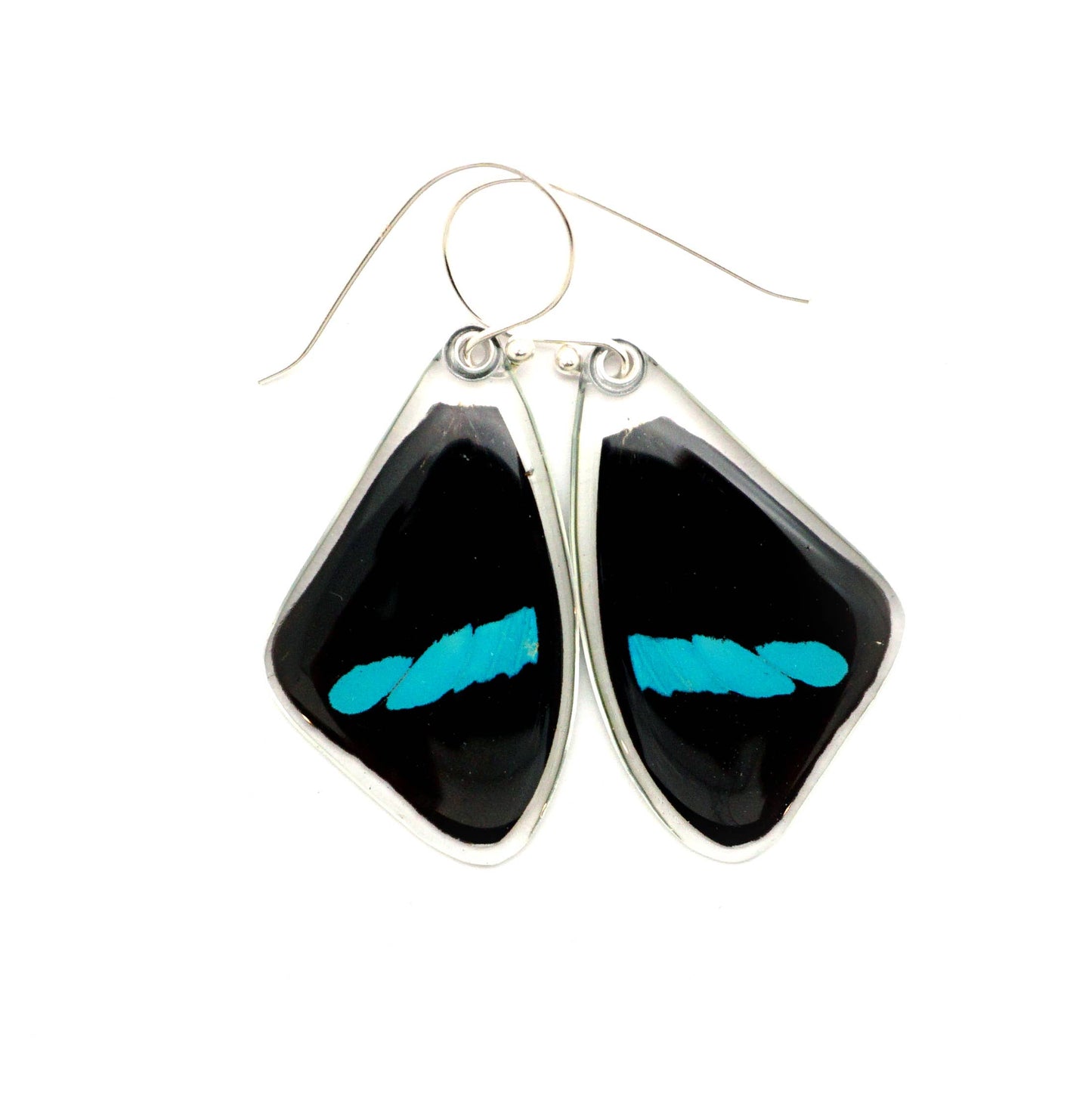 0593 Butterfly Earrings,  Hewitson's Olivewing, Top Wings