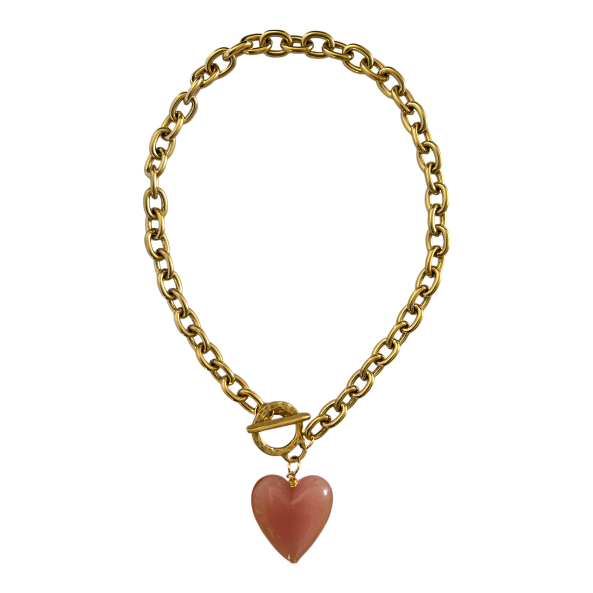 Amore Murano Glass Heart Necklace: Bella Blue