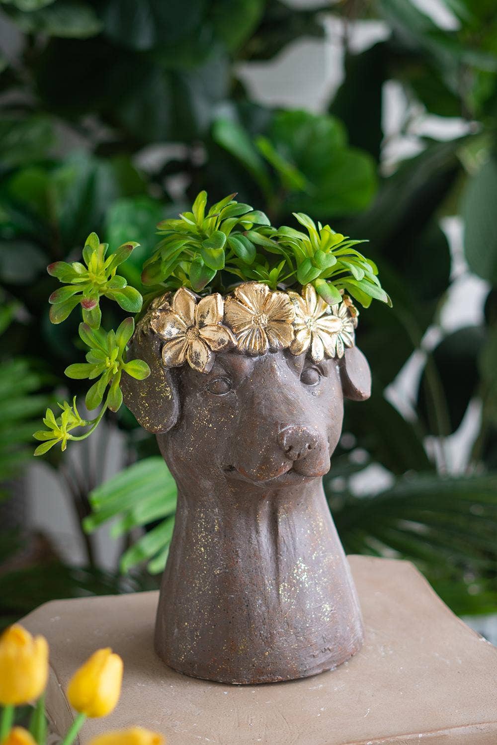 Dog Statue Planter