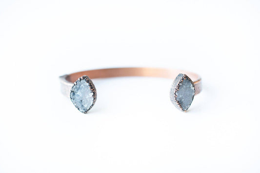 Natural Druzy Marquis Cuff Bracelet