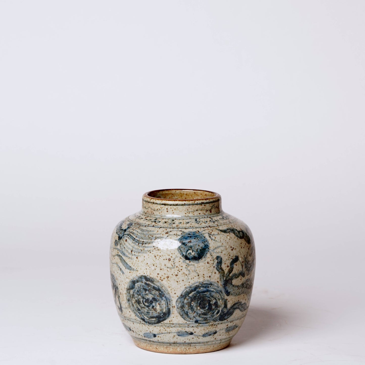 Rustic Porcelain Dragon Small Round Vase