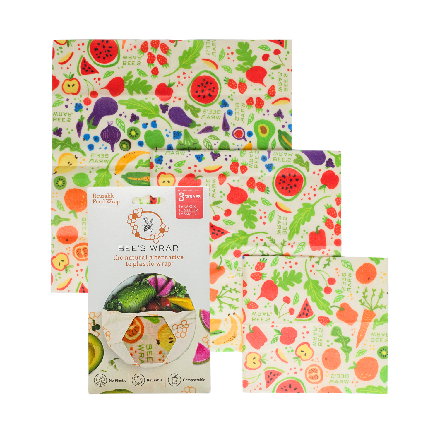 Bees Wrap Lunch 3 Pack - Garden Party