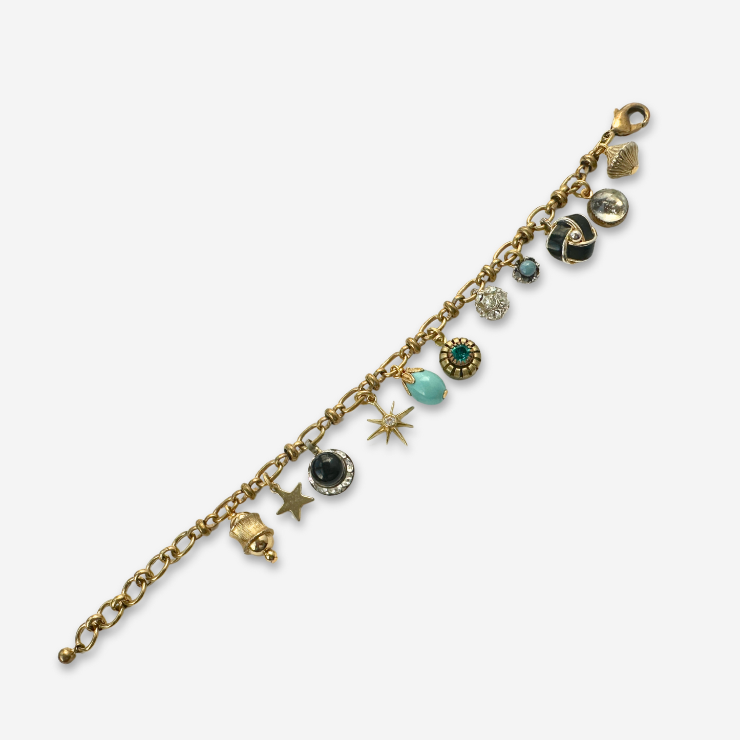 Repurposed vintage petite charm bracelet