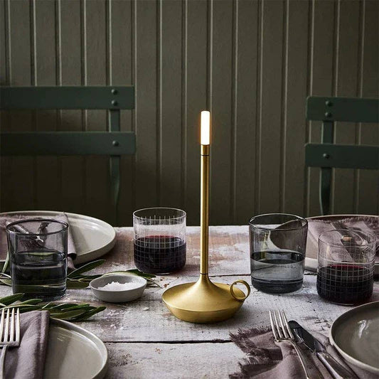 Portable Candle Lantern: Gold