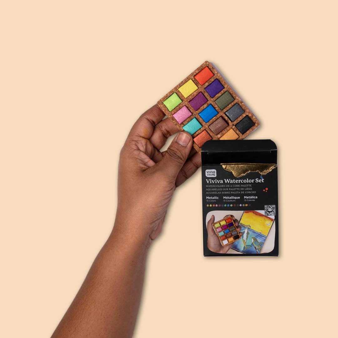 Watercolor Pans - Metallic 15 Colors