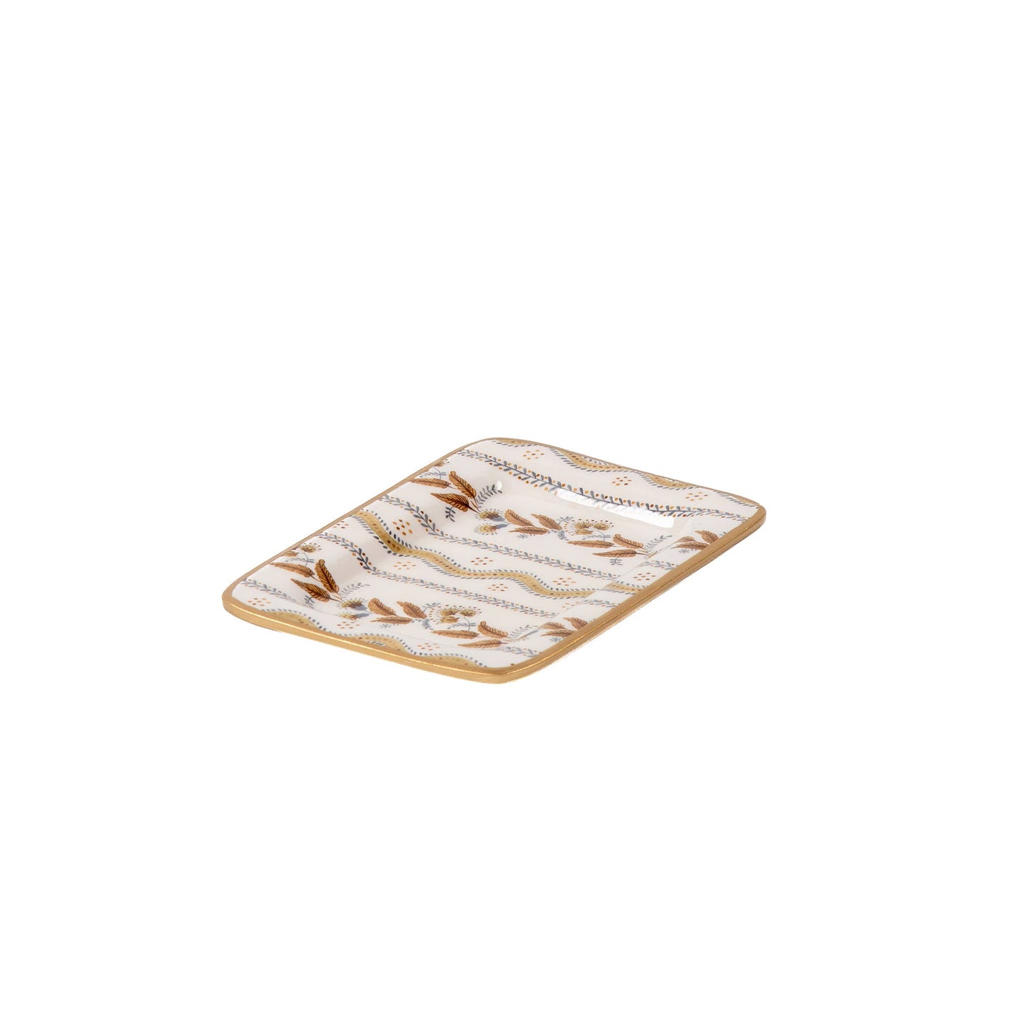 Emma Stripe Enameled Laney Tray: Brown