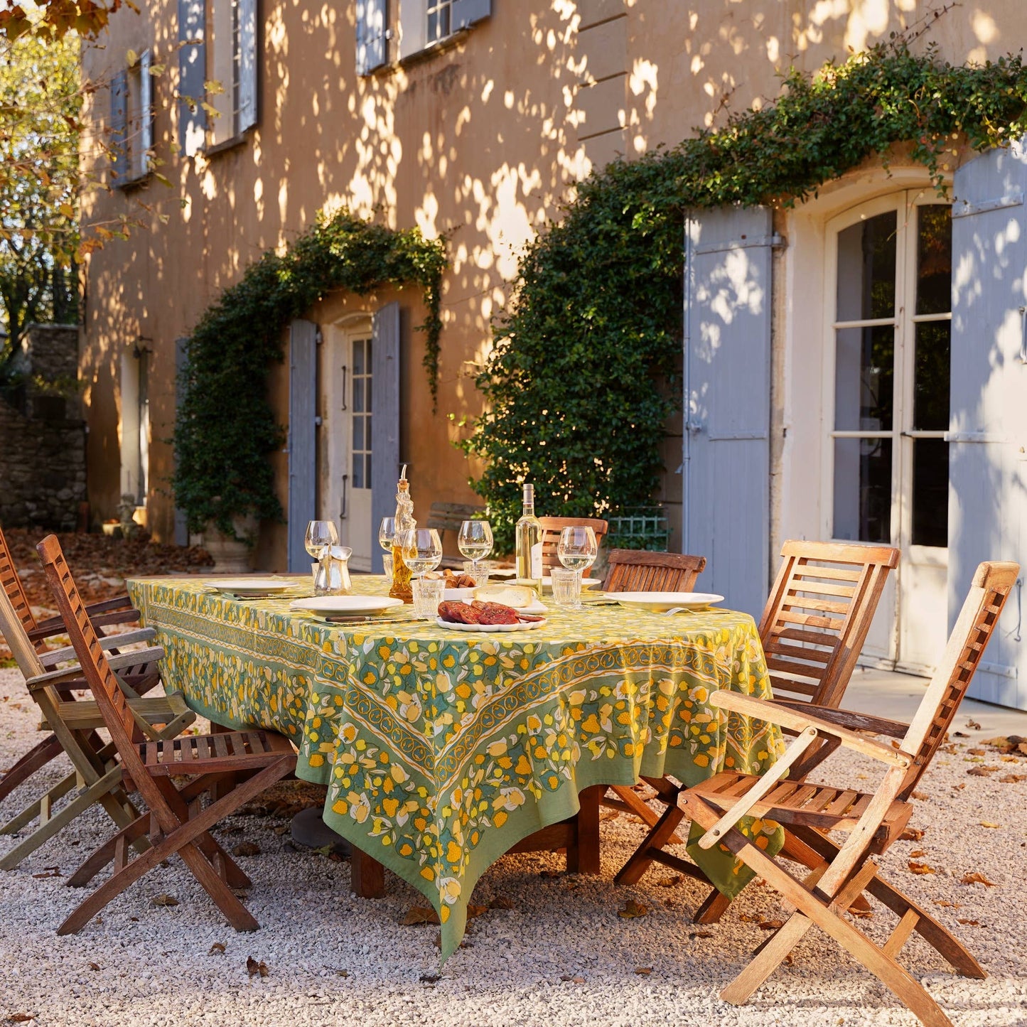 Fruit Yellow & Green | French Tablecloths: 71" x 128"