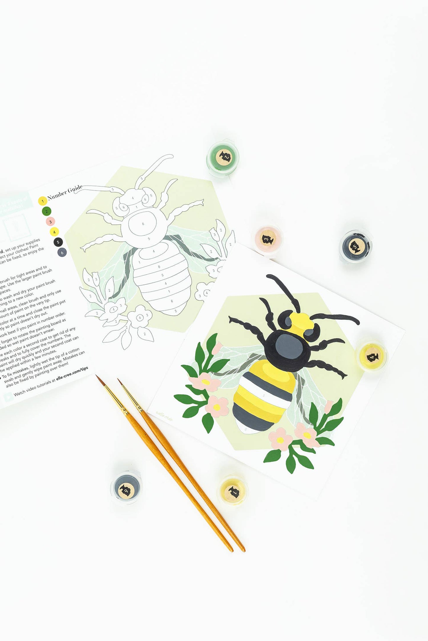 Bee with Floral Garland MINI Paint-by-Number Kit