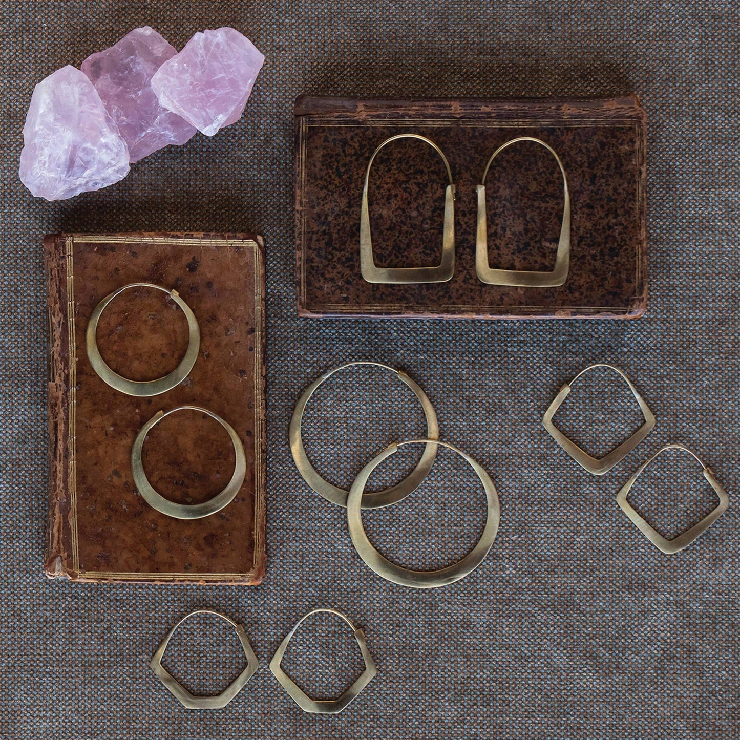 Oval Brass Earrings
