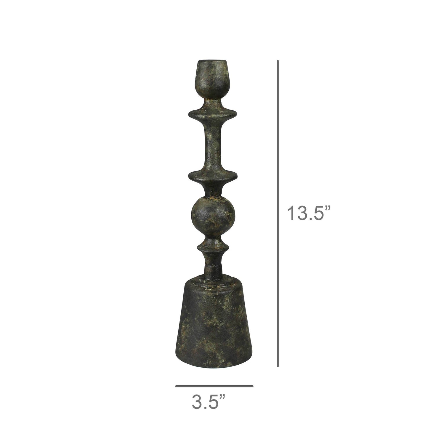 Bastia Taper Holder, Green Patina - Sm