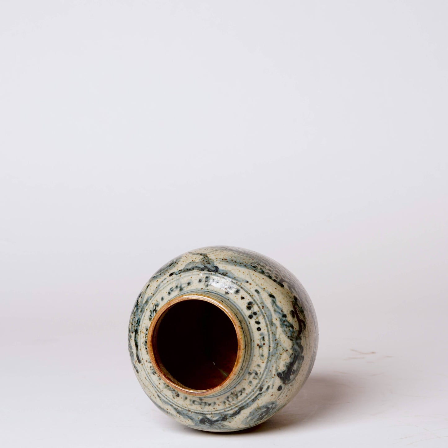 Rustic Porcelain Phoenix Small Round Vase