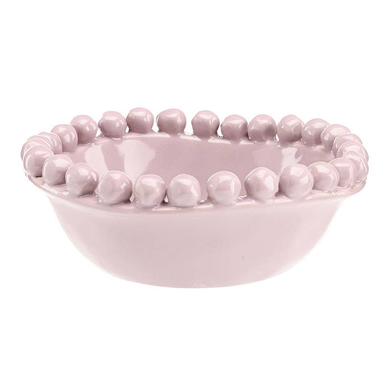 Ceramic Beaded Bowl - Small - Violet: 5" Dia x 2" H