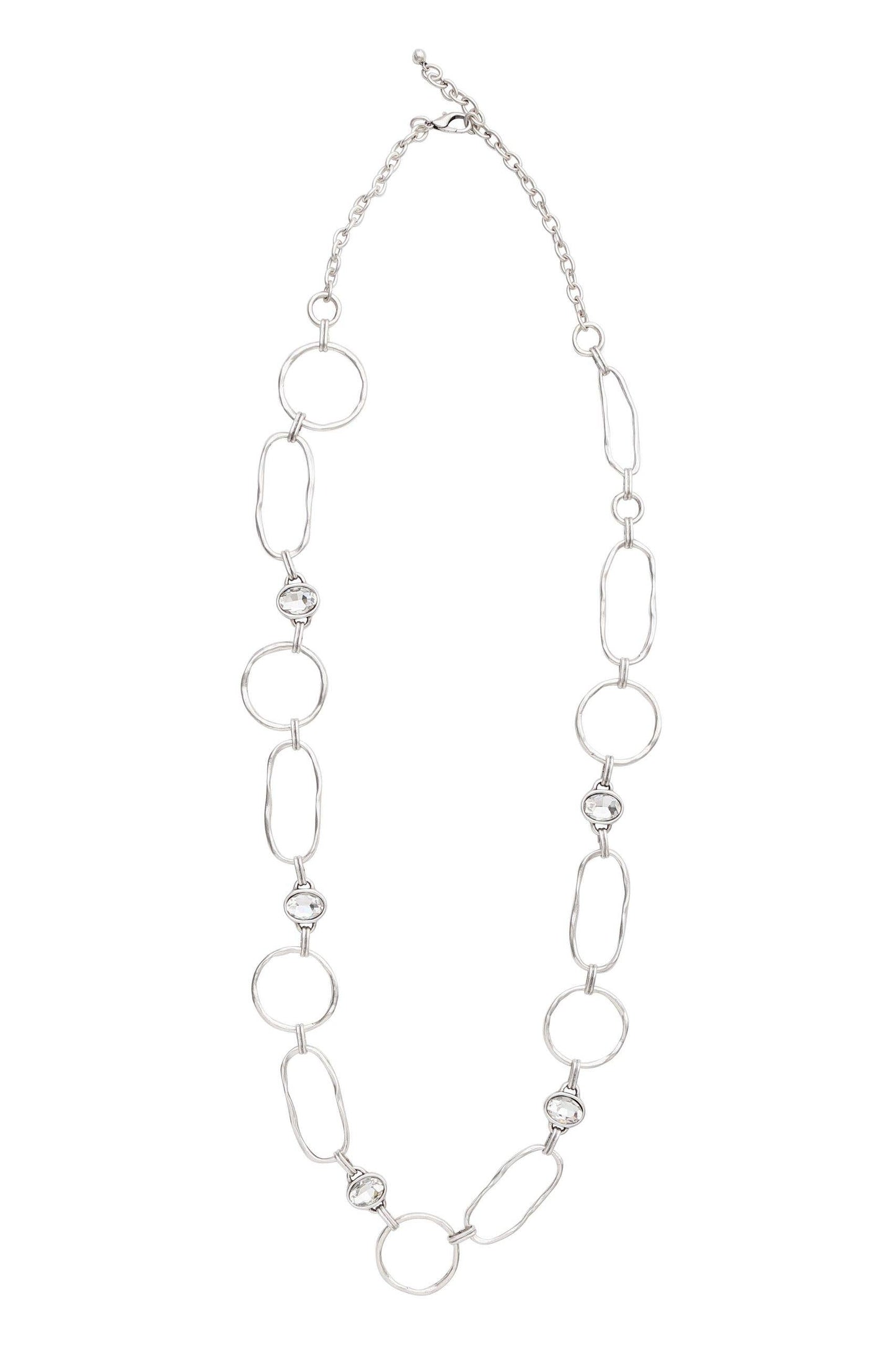 Handmade Crystal Pewter Necklace - 3991