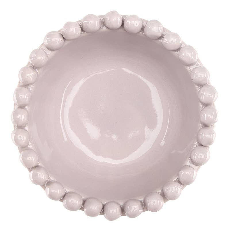 Ceramic Beaded Bowl - Small - Lilac Ash: 5" Dia x 2" H