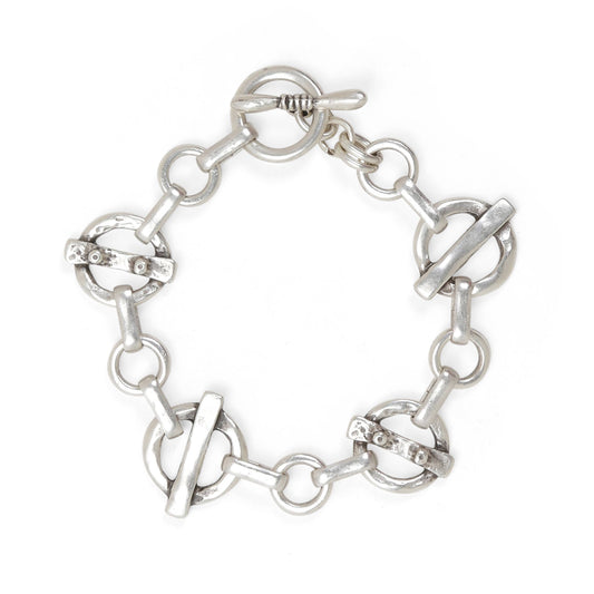 Handmade Pewter Link & Chain Bracelet - 2832