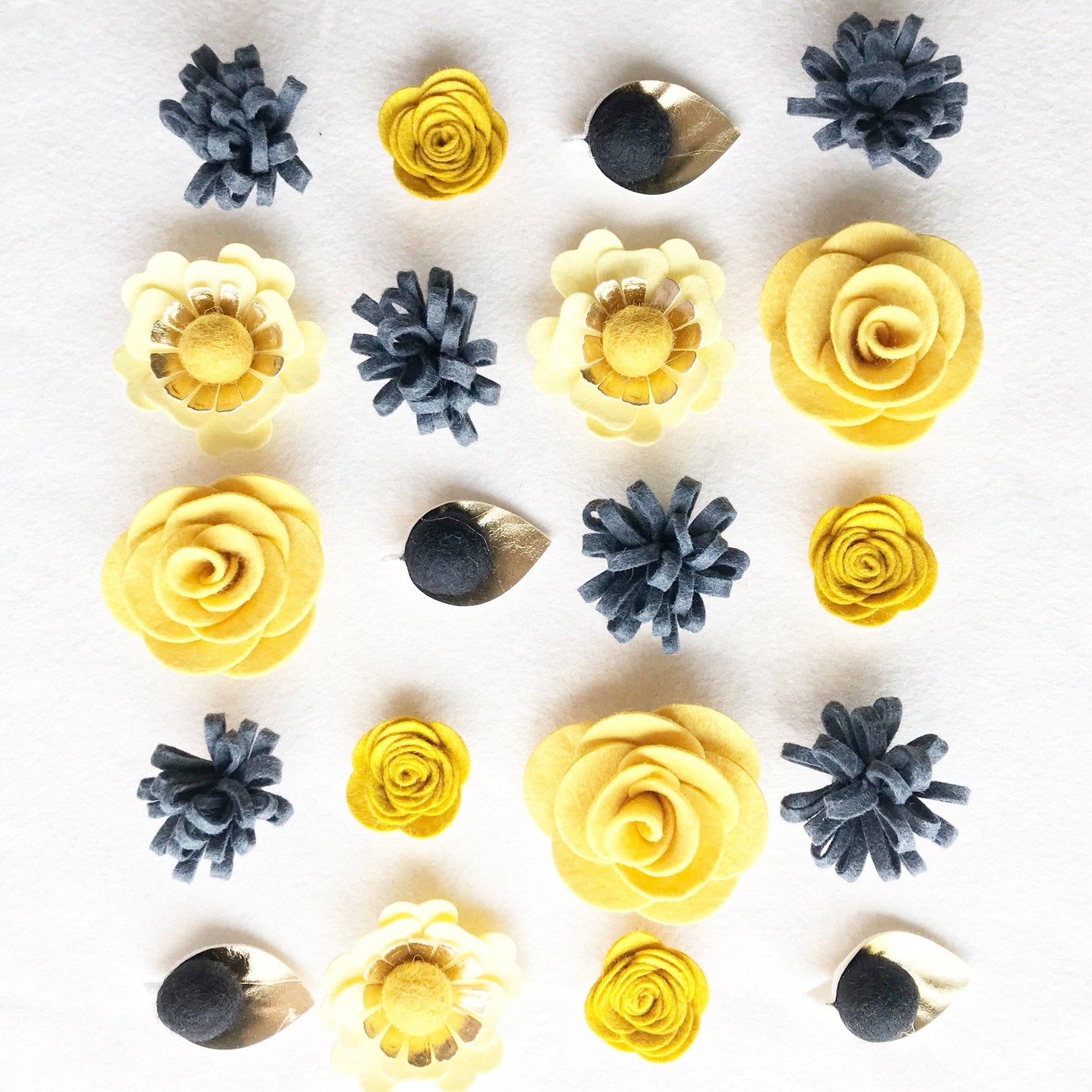 Felt Flower Wreath Craft Kit | Black and Gold