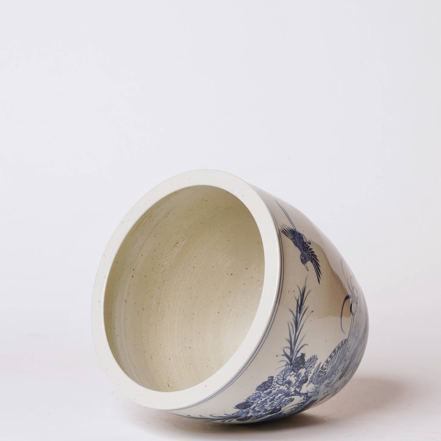 Blue and White Porcelain Peony and Kinglet Planter