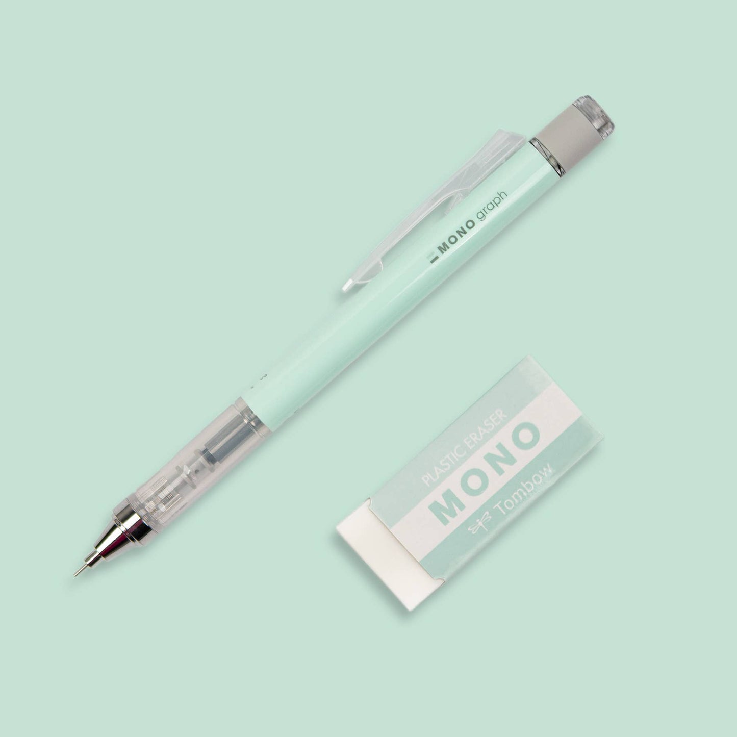 MONO Graph Mechanical Pencil + Eraser Set: Pink