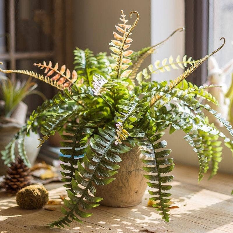 Artificial Faux Plant Big Rock Fern Stem 22" Tall: One Stem