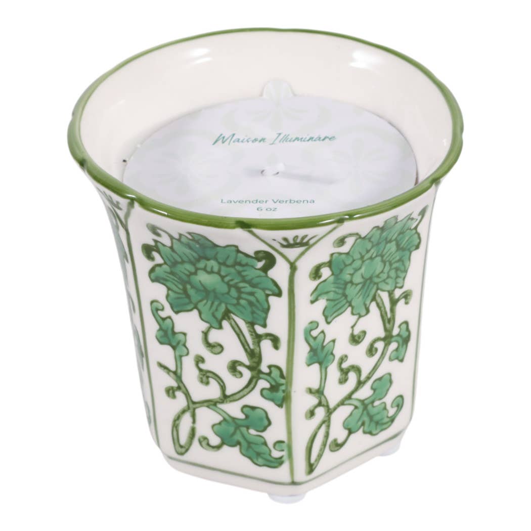 Scented Candle - Lavender Verbena Green Ceramic, 6 Oz