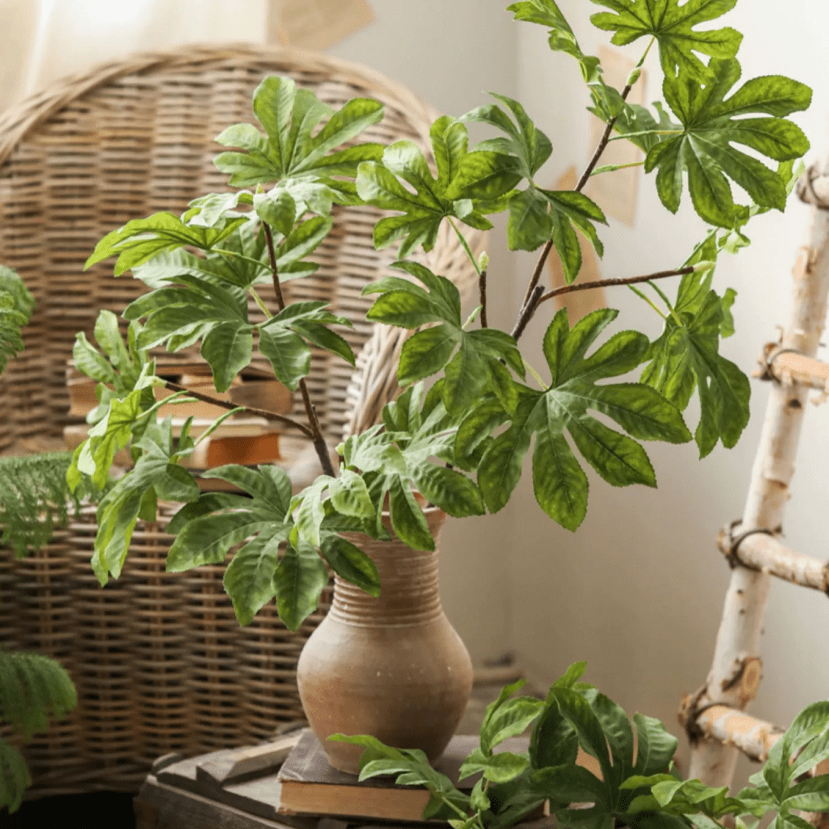 Artificial Octagonal Foliage Branch 37.4" Tall: Three Stems