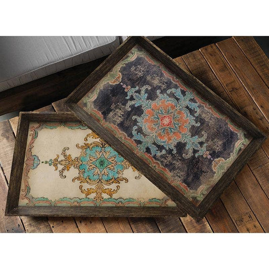 S/2 25x15x2" Trays - Multi-colors